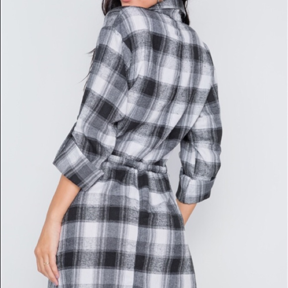 Black and White Plaid Mini Dress Sizes Small, Medium, and Large - Picture 3 of 3